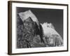 Rock Formation Against Dark Sky "Zion National Park 1941" Utah. 1941-Ansel Adams-Framed Art Print