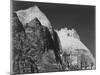 Rock Formation Against Dark Sky "Zion National Park 1941" Utah. 1941-Ansel Adams-Mounted Art Print