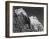 Rock Formation Against Dark Sky "Zion National Park 1941" Utah. 1941-Ansel Adams-Framed Art Print