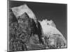 Rock Formation Against Dark Sky "Zion National Park 1941" Utah. 1941-Ansel Adams-Mounted Art Print