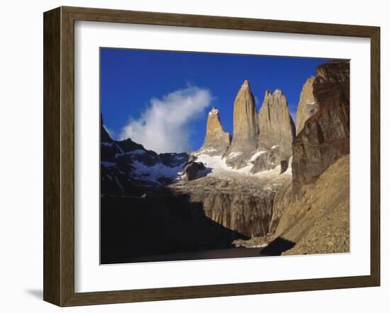 Rock Formation at Tierra Del Fuego Natioanl Park, Chile, Latin America-Nick Wood-Framed Photographic Print