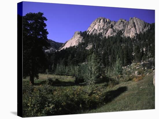 Rock Formation Called the Book in Estes National Park, Colorado-Michael Brown-Stretched Canvas