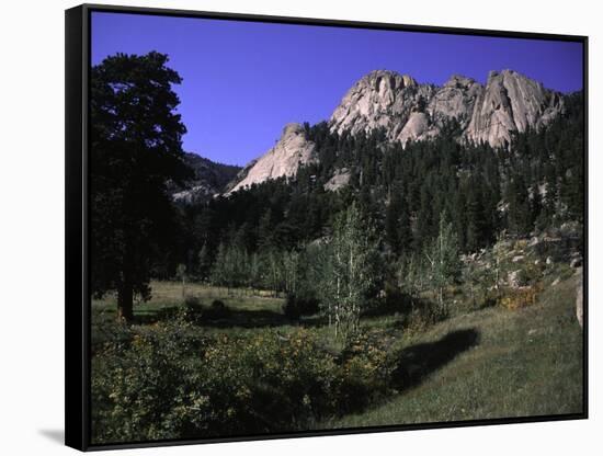 Rock Formation Called the Book in Estes National Park, Colorado-Michael Brown-Framed Stretched Canvas