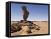 Rock Formation Called the Finger of Allah, Akakus, Sahara Desert, Fezzan, Libya-Pitamitz Sergio-Framed Stretched Canvas