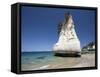 Rock Formation, Cathedral Cove, Coromandel Peninsula, North Island, New Zealand-David Wall-Framed Stretched Canvas