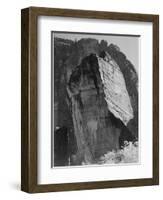 Rock Formation From Below "In Zion National Park" Utah.  1933-1942-Ansel Adams-Framed Art Print