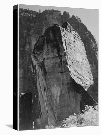 Rock Formation From Below "In Zion National Park" Utah.  1933-1942-Ansel Adams-Stretched Canvas