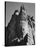 Rock Formation From Below "In Zion National Park" Utah.  1933-1942-Ansel Adams-Stretched Canvas