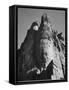 Rock Formation From Below "In Zion National Park" Utah.  1933-1942-Ansel Adams-Framed Stretched Canvas