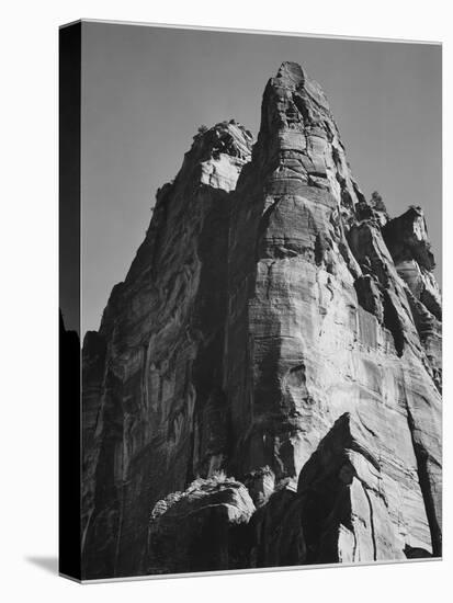 Rock Formation From Below "In Zion National Park" Utah.  1933-1942-Ansel Adams-Stretched Canvas