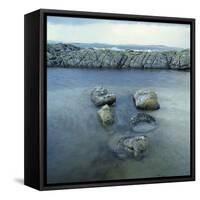 Rock Formation in Ocean-Micha Pawlitzki-Framed Stretched Canvas