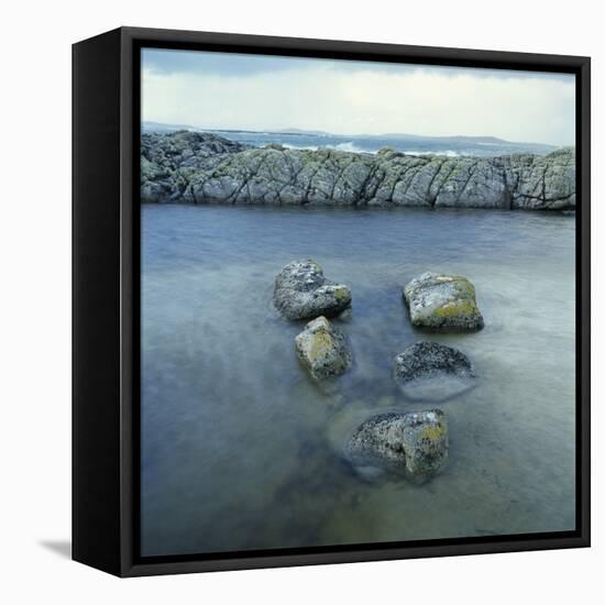 Rock Formation in Ocean-Micha Pawlitzki-Framed Stretched Canvas