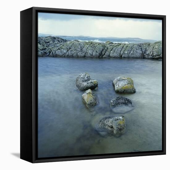Rock Formation in Ocean-Micha Pawlitzki-Framed Stretched Canvas