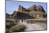 Rock Formation in the Tinajani Canyon in the Andes, Riders and Donkeys, Peru, South America-Peter Groenendijk-Mounted Photographic Print