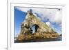 Rock Formation known as Gada's Stack on Foula Island, Shetlands, Scotland, United Kingdom, Europe-Michael Nolan-Framed Photographic Print