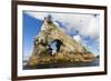 Rock Formation known as Gada's Stack on Foula Island, Shetlands, Scotland, United Kingdom, Europe-Michael Nolan-Framed Photographic Print