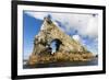 Rock Formation known as Gada's Stack on Foula Island, Shetlands, Scotland, United Kingdom, Europe-Michael Nolan-Framed Photographic Print