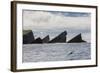 Rock Formation known as Gada's Stack on Foula Island, Shetlands, Scotland, United Kingdom, Europe-Michael Nolan-Framed Photographic Print