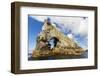 Rock Formation known as Gada's Stack on Foula Island, Shetlands, Scotland, United Kingdom, Europe-Michael Nolan-Framed Photographic Print