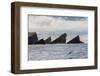 Rock Formation known as Gada's Stack on Foula Island, Shetlands, Scotland, United Kingdom, Europe-Michael Nolan-Framed Photographic Print