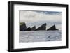 Rock Formation known as Gada's Stack on Foula Island, Shetlands, Scotland, United Kingdom, Europe-Michael Nolan-Framed Photographic Print