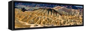 Rock Formation on a Landscape, Zabriskie Point, Death Valley, Death Valley National Park-null-Framed Stretched Canvas