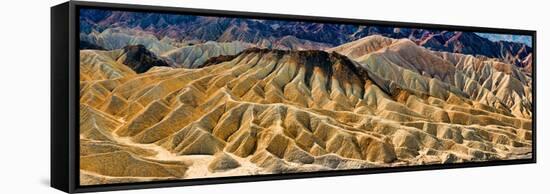 Rock Formation on a Landscape, Zabriskie Point, Death Valley, Death Valley National Park-null-Framed Stretched Canvas