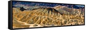 Rock Formation on a Landscape, Zabriskie Point, Death Valley, Death Valley National Park-null-Framed Stretched Canvas