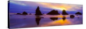 Rock formations along the coast in Bandon, Coos County, Oregon, USA-null-Stretched Canvas