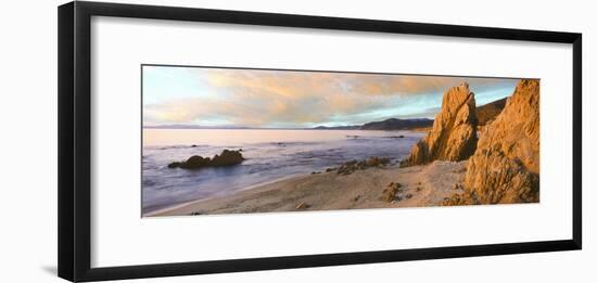 Rock formations and beach at sunrise, Gulf of California, Punta Pescadero, Baja California Sur,...-Panoramic Images-Framed Photographic Print