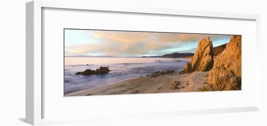 Rock formations and beach at sunrise, Gulf of California, Punta Pescadero, Baja California Sur,...-Panoramic Images-Framed Photographic Print