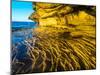 Rock formations at Pictured Rocks National Lakeshore on Upper Peninsula, Michigan-Terry Eggers-Mounted Photographic Print