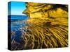 Rock formations at Pictured Rocks National Lakeshore on Upper Peninsula, Michigan-Terry Eggers-Stretched Canvas