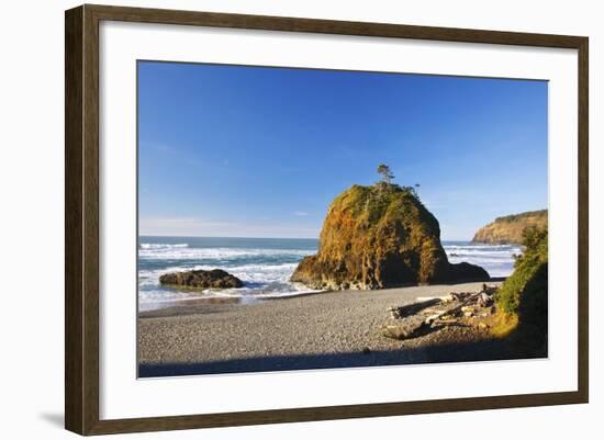 Rock Formations at Short Beach with Cape Meares, Oregon, USA-Craig Tuttle-Framed Photographic Print