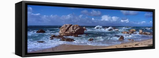 Rock Formations at the Coast, Brignogan, Finistere, Brittany, France-null-Framed Stretched Canvas