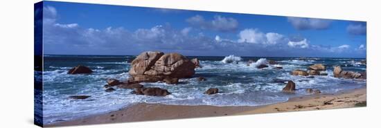 Rock Formations at the Coast, Brignogan, Finistere, Brittany, France-null-Stretched Canvas