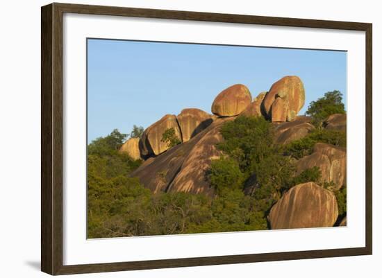 Rock formations, Big Cave Camp, Matopos Hills, Zimbabwe, Africa-David Wall-Framed Photographic Print