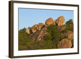 Rock formations, Big Cave Camp, Matopos Hills, Zimbabwe, Africa-David Wall-Framed Photographic Print