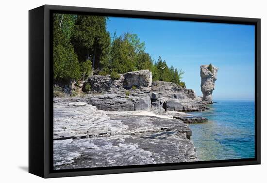 Rock Formations, Bruce Peninsula, Georgian Bay, Ontario, Canada-null-Framed Stretched Canvas