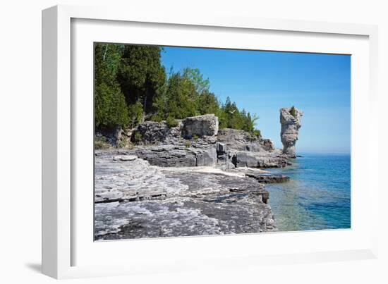 Rock Formations, Bruce Peninsula, Georgian Bay, Ontario, Canada-null-Framed Photographic Print