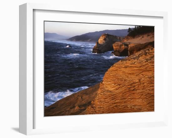 Rock Formations, Cape Kiwanda State Park, Oregon, USA-Charles Gurche-Framed Premium Photographic Print