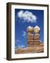 Rock Formations Caused by Erosion and known as the Twin Rocks, at Bluff, Utah, USA-Nigel Callow-Framed Photographic Print
