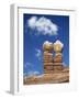 Rock Formations Caused by Erosion and known as the Twin Rocks, at Bluff, Utah, USA-Nigel Callow-Framed Photographic Print