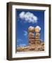 Rock Formations Caused by Erosion and known as the Twin Rocks, at Bluff, Utah, USA-Nigel Callow-Framed Photographic Print