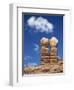 Rock Formations Caused by Erosion and known as the Twin Rocks, at Bluff, Utah, USA-Nigel Callow-Framed Photographic Print