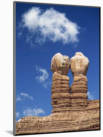 Rock Formations Caused by Erosion and known as the Twin Rocks, at Bluff, Utah, USA-Nigel Callow-Mounted Photographic Print