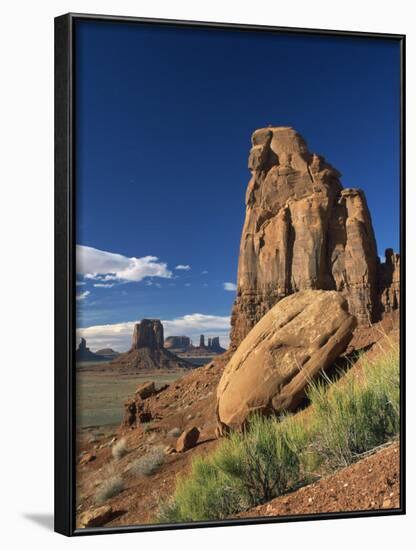 Rock Formations Caused by Erosion in a Desert Landscape in Monument Valley, Arizona, USA-null-Framed Photographic Print