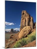 Rock Formations Caused by Erosion in a Desert Landscape in Monument Valley, Arizona, USA-null-Mounted Photographic Print