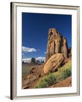 Rock Formations Caused by Erosion in a Desert Landscape in Monument Valley, Arizona, USA-null-Framed Photographic Print