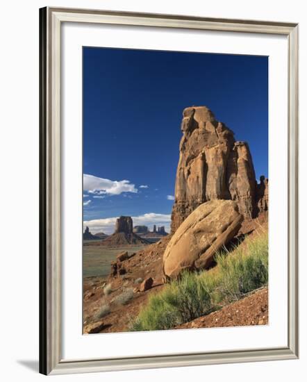 Rock Formations Caused by Erosion in a Desert Landscape in Monument Valley, Arizona, USA-null-Framed Photographic Print